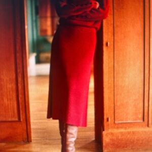 Sezane Naelle Skirt Deep red